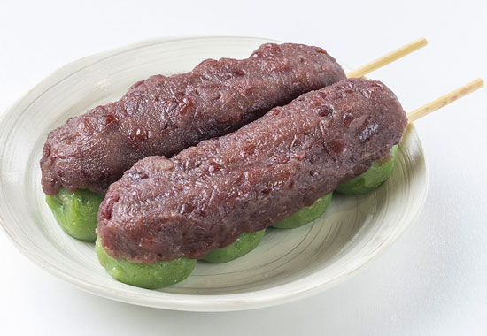 あんこのせ草だんご
