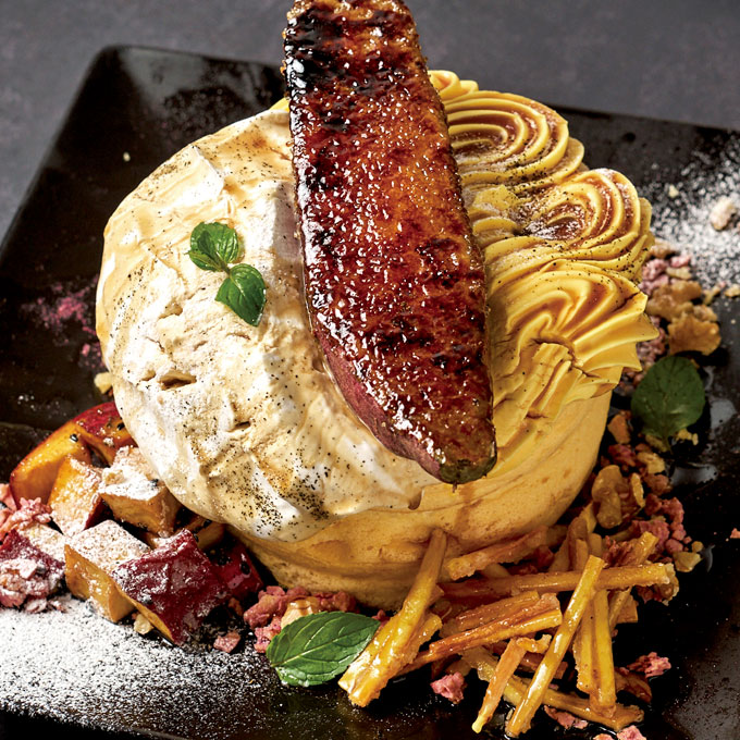 伊豆のさつまいもと和紅茶のブリュレパンケーキ