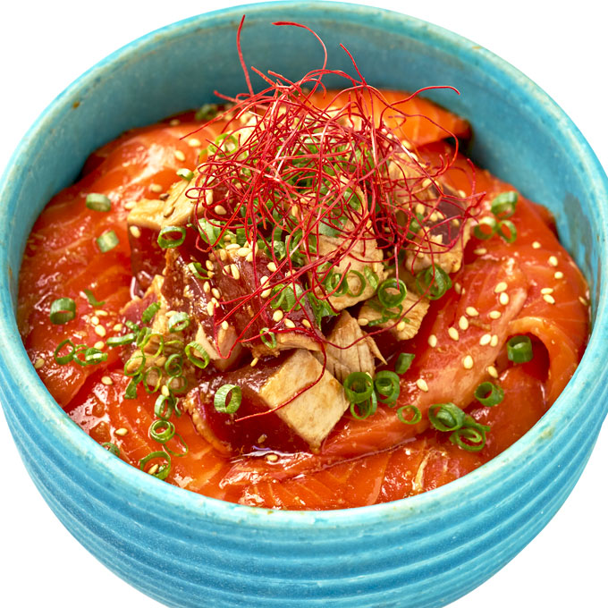 まぐろサーモン坦々丼